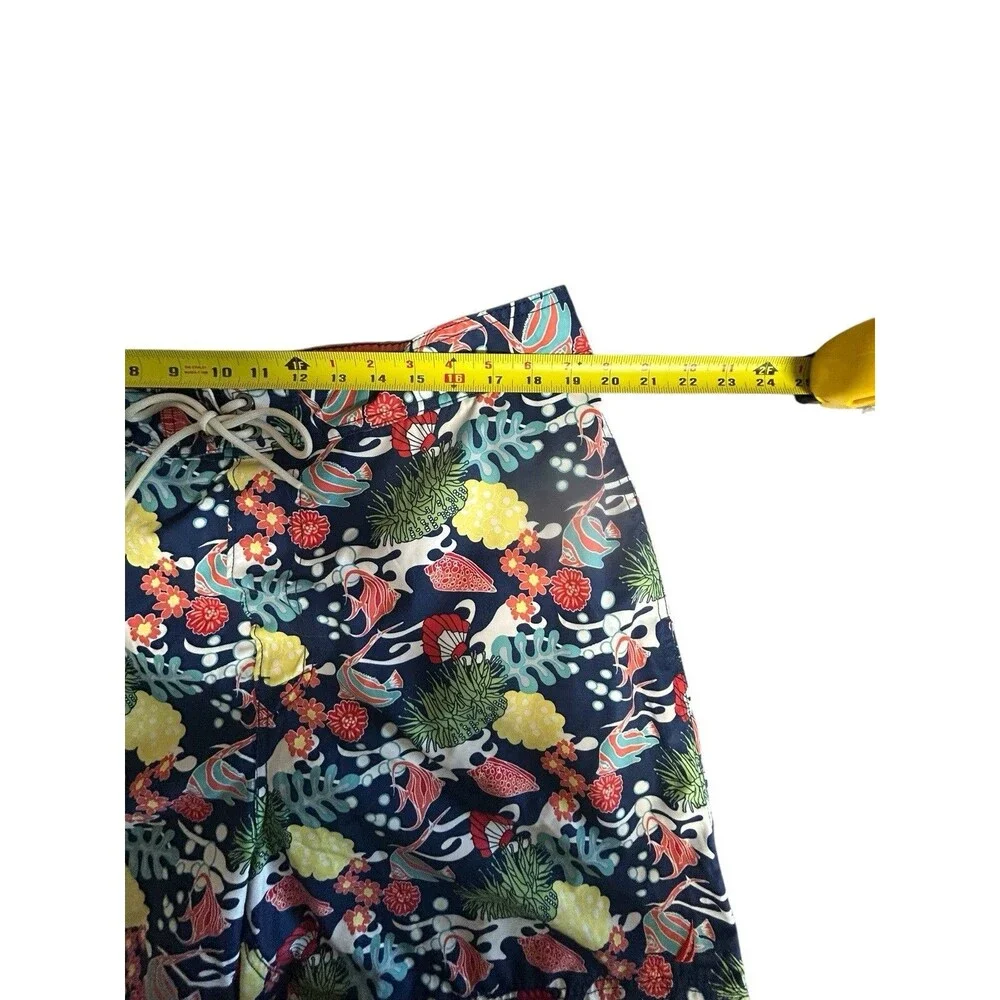 Nautica Mens XL  Colorful Hawaiian Sea Creatures‎ Tie Waist Swimming Trunks